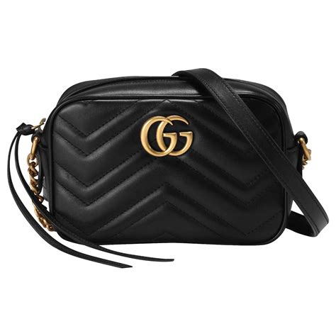 gucci black bag chain|Gucci black marmont bag.